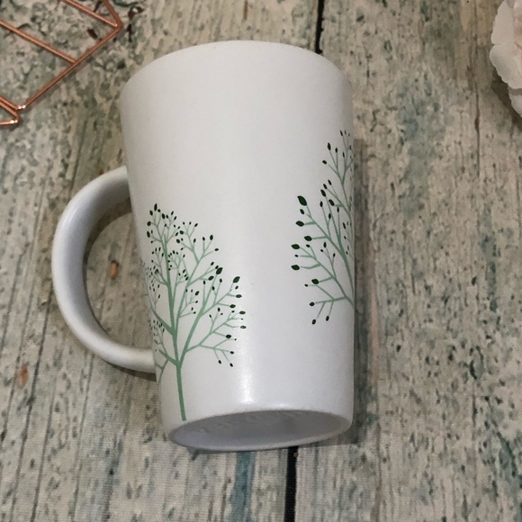 Davids tea Perfect mug trees branches mint green holiday cup ceramic white gift - Picture 2 of 6